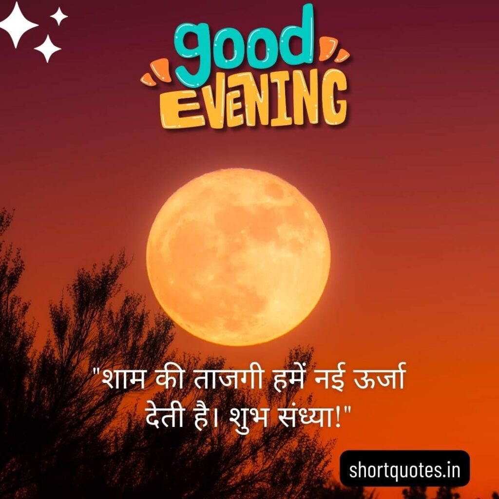 Good Evening Images with Quotes in Hindi 